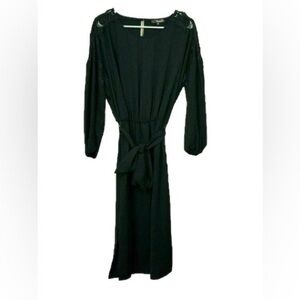 𝅺ROSA G. Women’s Medium Long Black Slit Dress With Lace NEW WITH TAGS